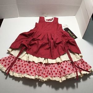 Mustard Pie Emmaline Dress Mystic Evergreen Red 4T